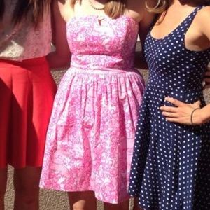 Lily Pulitzer pink strapless sundress